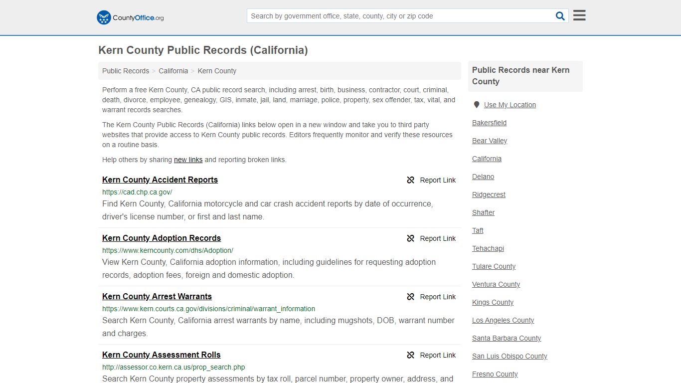 Public Records - Kern County, CA (Business, Criminal, GIS ...